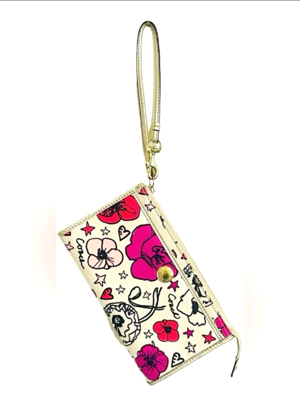Vintage Coach Poppy Kyra Floral Graffiti Sateen Wallet Wristlet Y2K Rare - Picture 2 of 16
